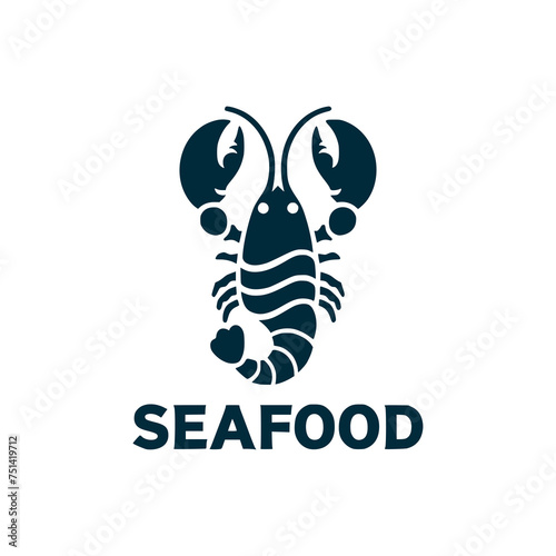 lobster seafood meal snack restaurant logo vector illustration template design