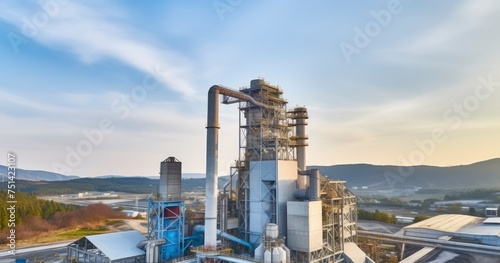 An Aerial Snapshot of a Cement Plant's Extensive Production Area