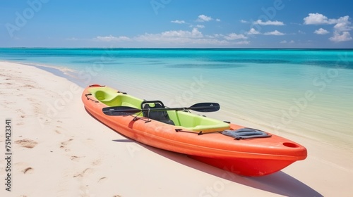 The Inviting Scene of a Kayak on the Tranquil Caribbean Beach