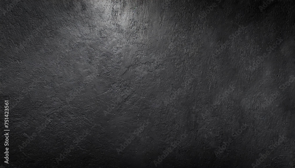 black wall rough texture background concrete floor or old grunge backdrop illuminated by sun ray close up of dark graphite surface for modern background design concept of textures and background - obrazy, fototapety, plakaty 
