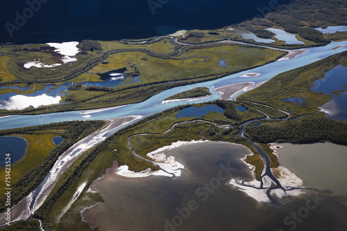 Thr Rapadalen delta in Sarek national park photo