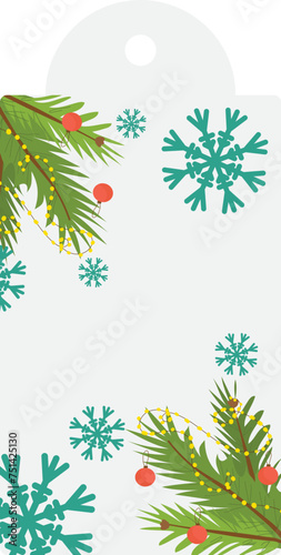 christmas sale tag stickers, winter holiday label vector illustration isolate...