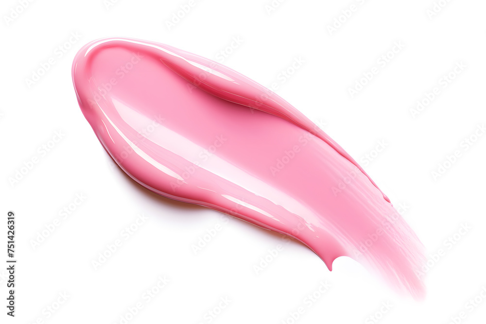 Pink lipstick glossy swatch isolated on white Pink lipstick glossy swatch isolated on white