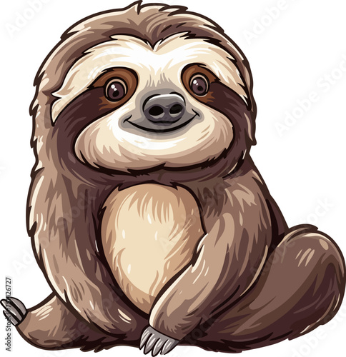 Sloth cartoon illustration isolated on white background vector