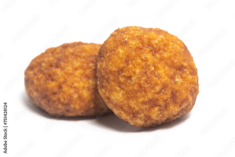 Two palm cheese cookies isolated on white background clipping path Two palm cheese cookies isolated on white background clipping path