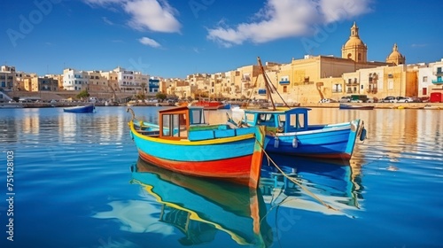 The Enduring Charm of Traditional Fishing Boats in a Mediterranean Village © coco