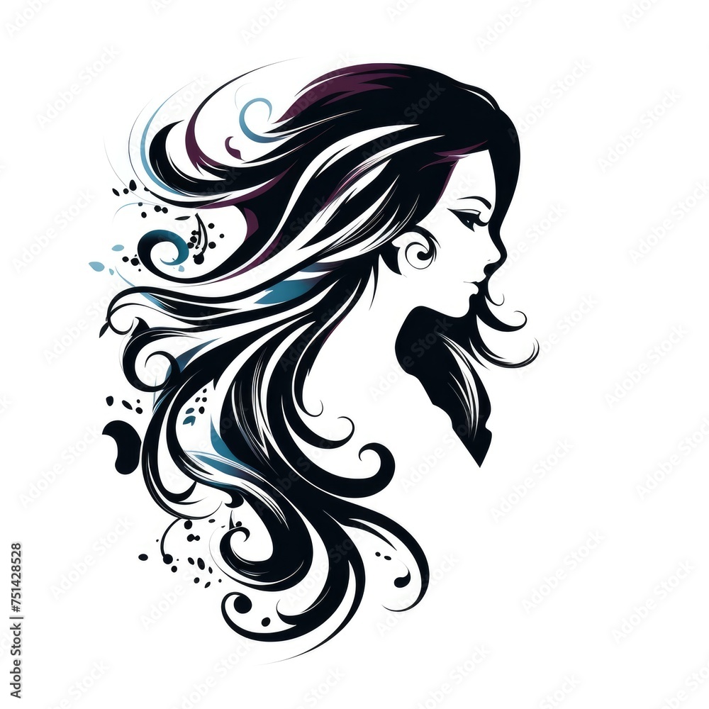Simple portrait of a beautiful young woman of two colors. Simple portrait of a beautiful young woman of two colors.