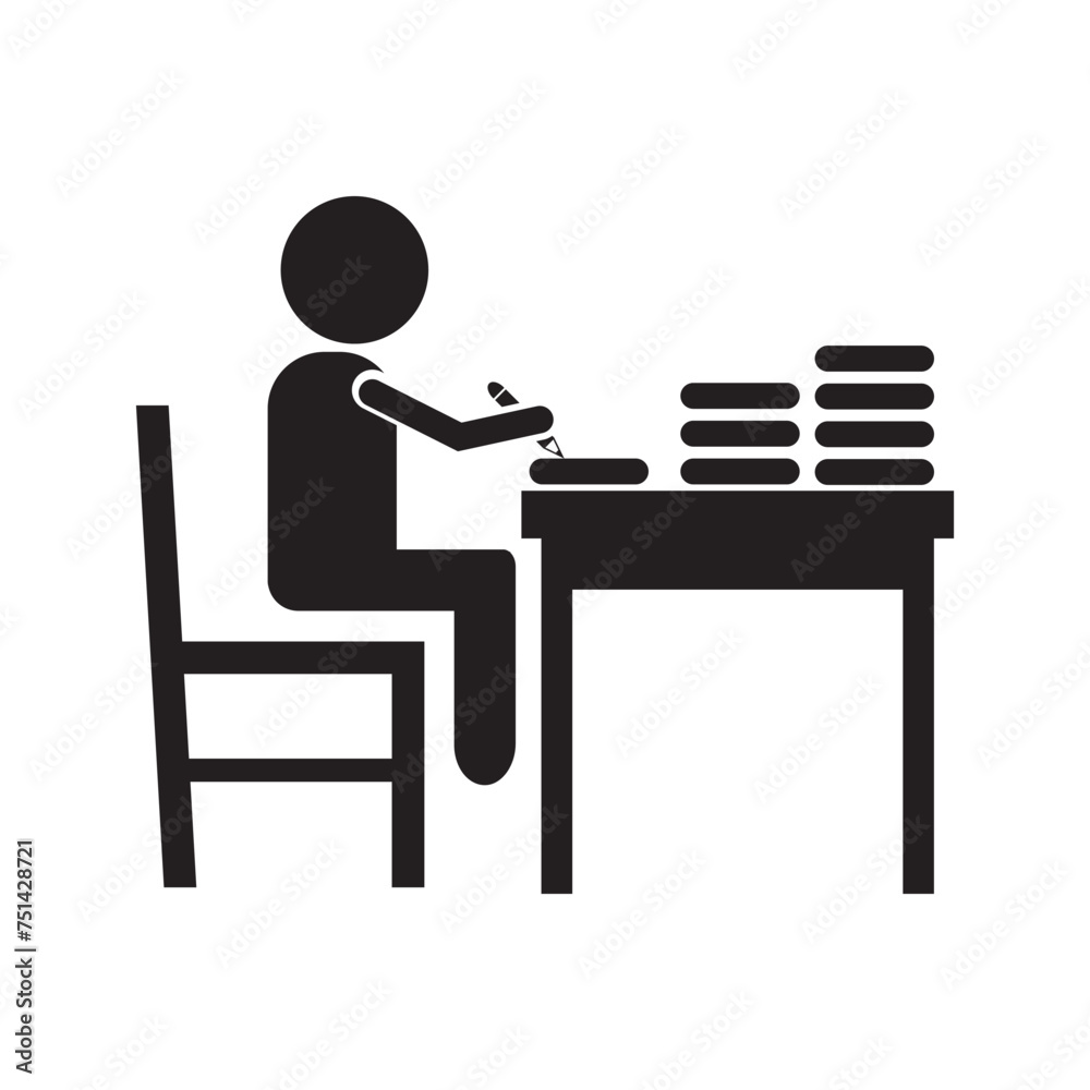 Student writing table icon Student writing table icon