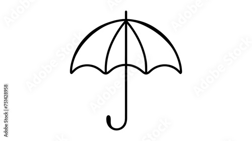umbrella one line on a white background. Linear stylized.Minimalist.