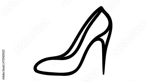 High-heeled shoe in continuous line art drawing style. Elegant women stiletto heels minimalist black linear sketch isolated on white background. Vector illustration