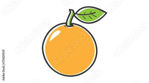 orange illustration drawing. line art orange design vector on white background