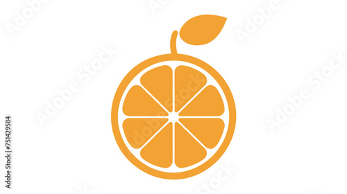orange illustration drawing. line art orange design vector on white background
