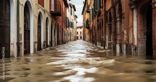 The Harrowing Reality of Floodwaters Breaching an Alleyway and Swarming into a Building © coco