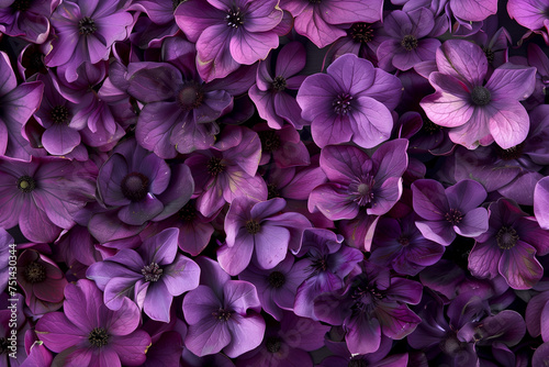 illustration of violett flowers background. Created with Generative AI © agrus_aiart