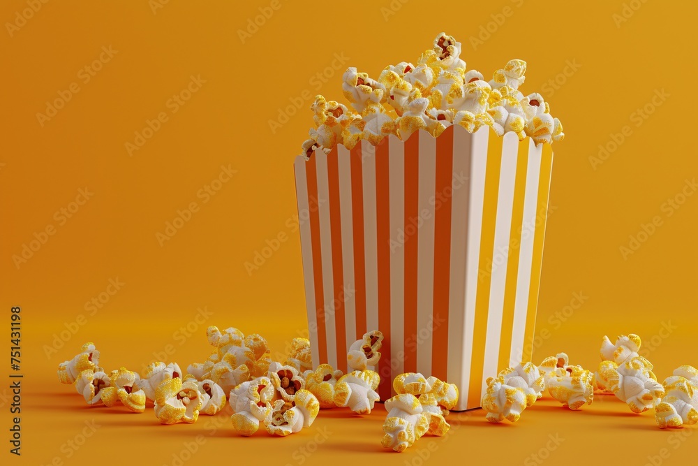 a striped box of popcorn