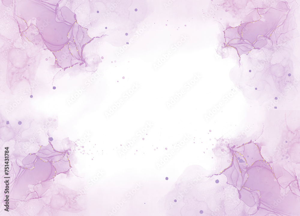Abstract purple watercolor on white background, hand painted. artistic design templates for invitations , posters, cards, covers, wedding invitation or birthday.