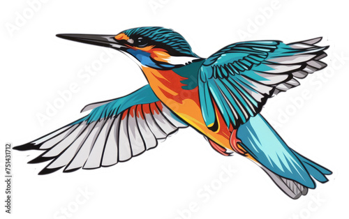 Sticker featuring a kingfisher isolated on transparent Background © Sehar