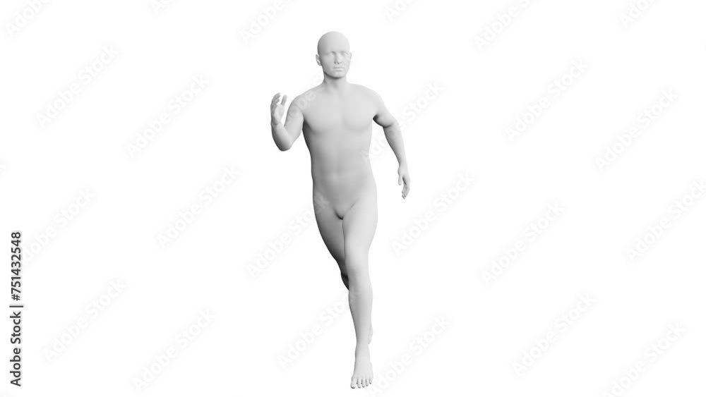Man Running. 3D Model. 360 Degrees rotation (turntable). Isolated Man Running. 3D Model. 360 Degrees rotation (turntable). Isolated