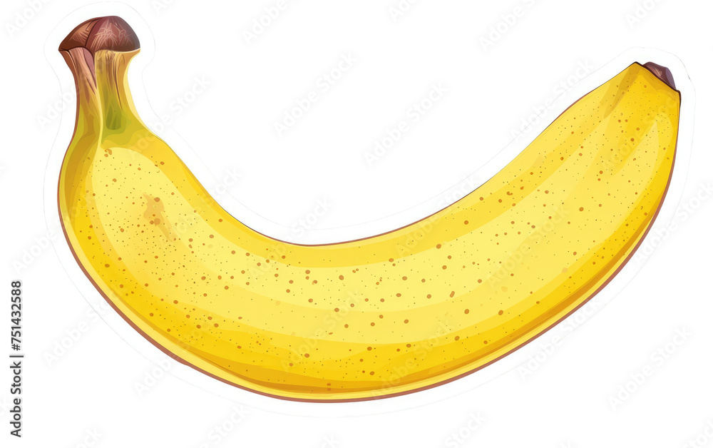 Sticker with Banana Design isolated on transparent Background