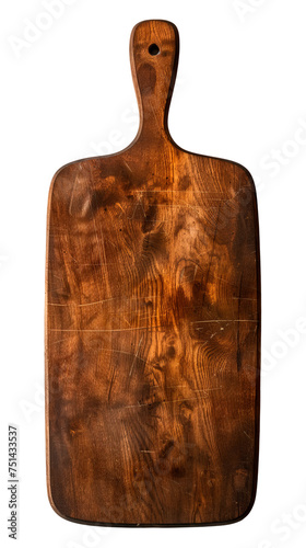 Wooden Cutting Board With Handle, Transparent Background, Cut Out