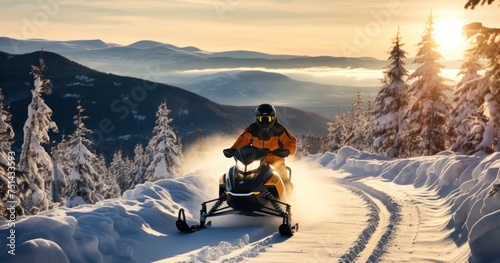 The Thrill of Snowmobiling Through Vast, White Winter Wonderlands © coco
