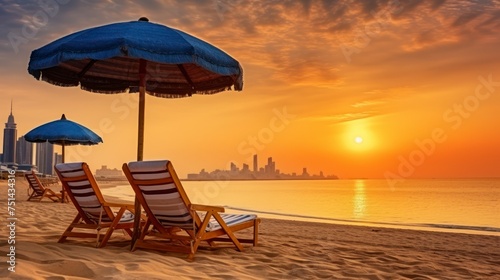 Welcoming the Day with Sun Holidays Along the Persian Gulf's Shore at Sunrise