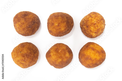 Group of palm cheese cookies top view isolated on white background clipping path
