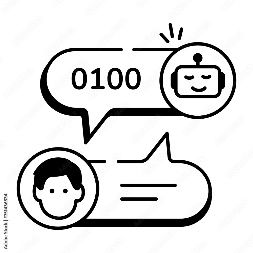 Naklejka premium AI and VR Technology Linear Icons