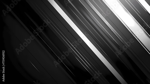 Black and white abstract background with stripes, Generative AI illustrations.