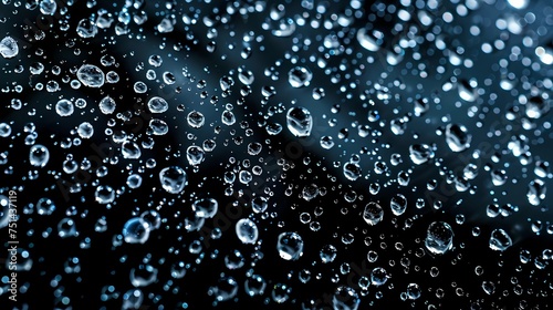 Water drops on black background, Abstract texture for design and decoration, Generative AI illustrations.