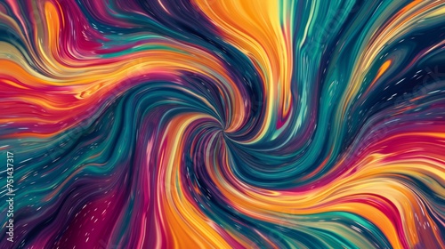 Transforming the Y2K-inspired background  a psychedelic vortex of swirling hues captivates