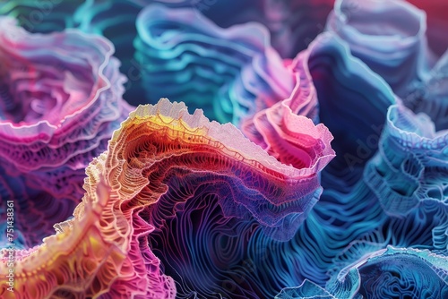 The image is a colorful  abstract representation of a wave
