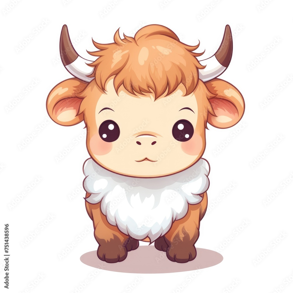 Cute cartoon 3d character cow on white background Cute cartoon 3d character cow on white background