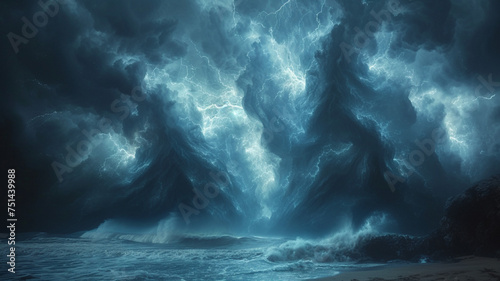 The Power of Catequil Visualized  Digital Painting Merges with Special Effects for a Majestic Storm