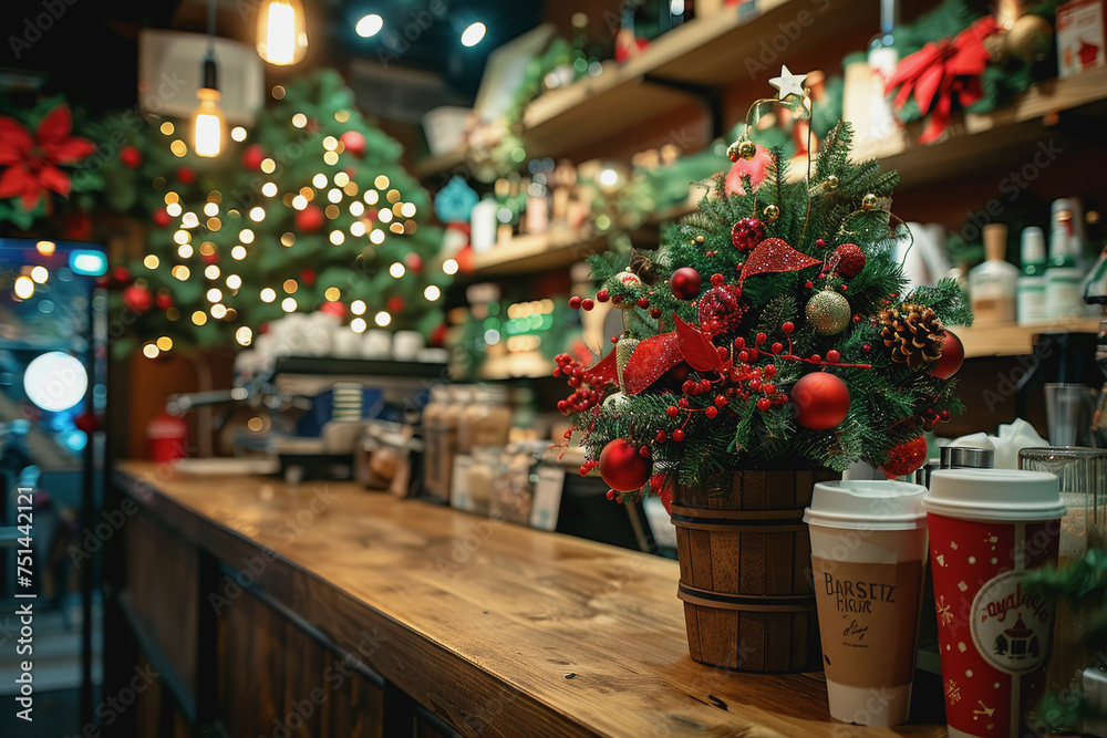 Barista's holiday special, festive coffee bringing cheer and cafe in the seasonal spirit