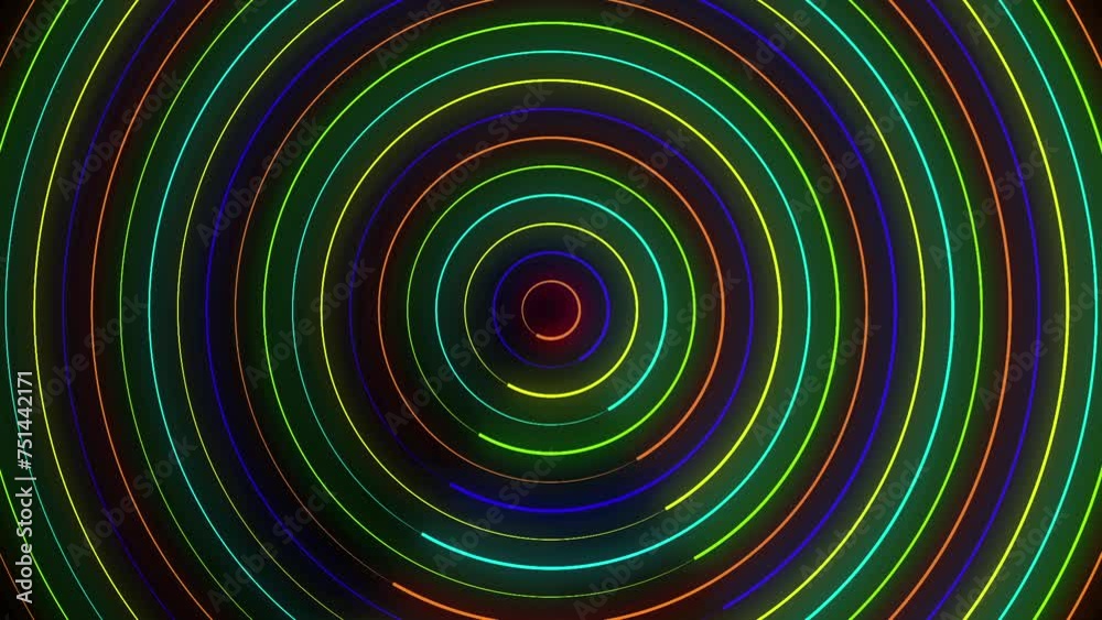 Vibrant Swirling Rainbow Circles in Abstract Energy Wave Design Vibrant Swirling Rainbow Circles in Abstract Energy Wave Design