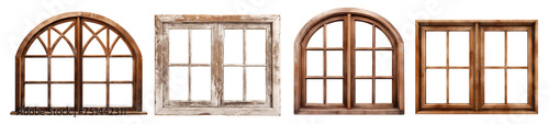 Set of wooden windows  cut out