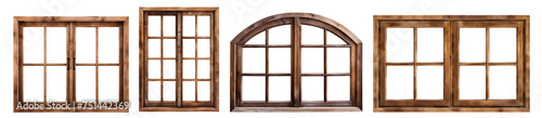 Set of wooden windows  cut out