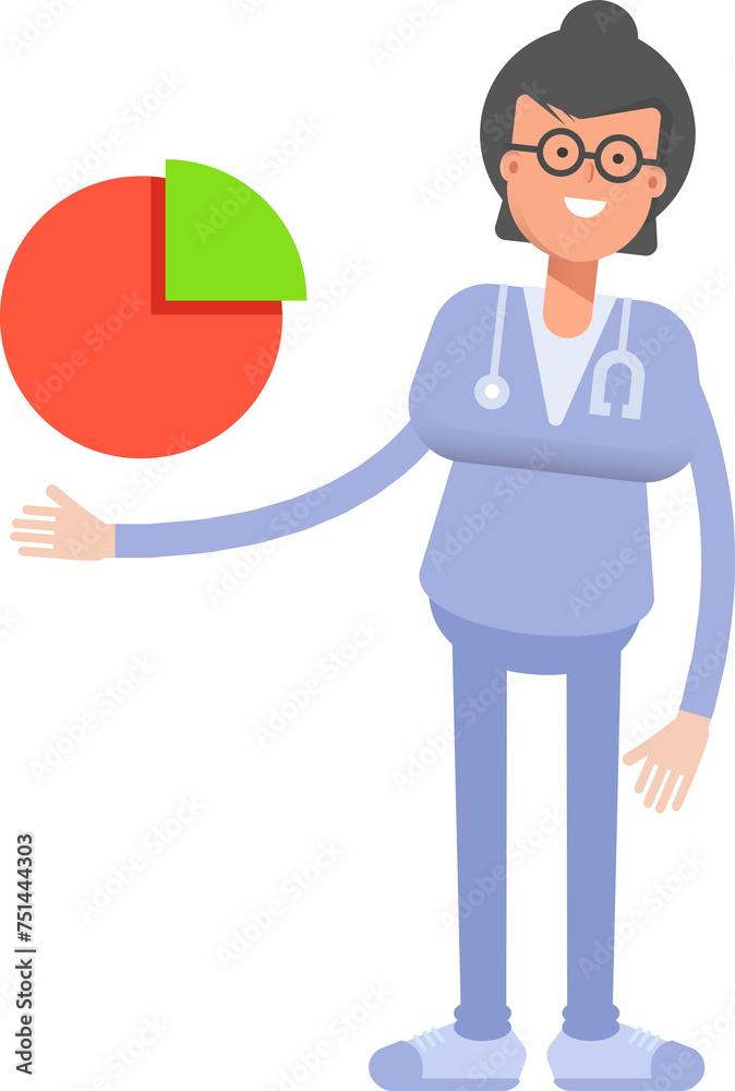 Female Doctor Character Holding Pie Chart
Female Doctor Character Holding Pie Chart