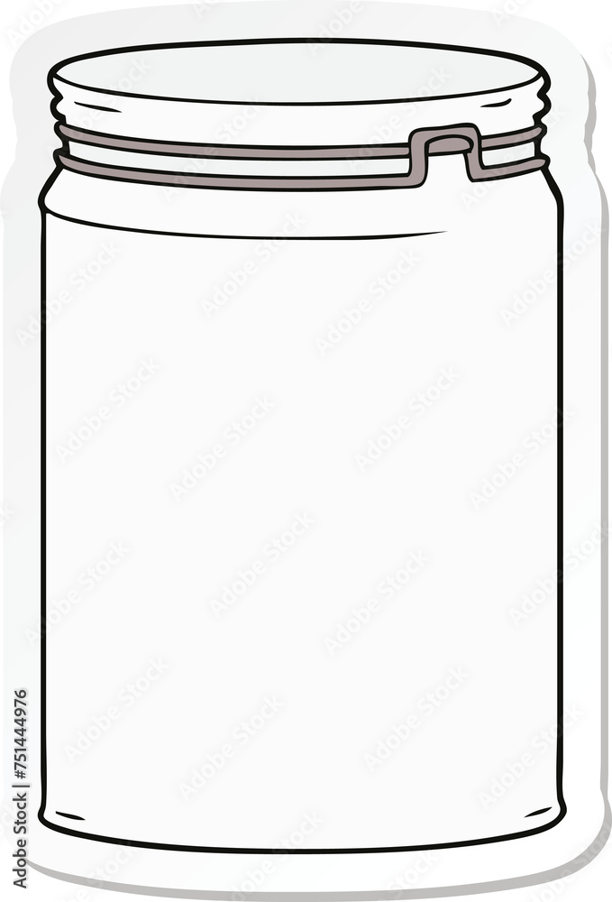 sticker of a cartoon empty glass jar sticker of a cartoon empty glass jar