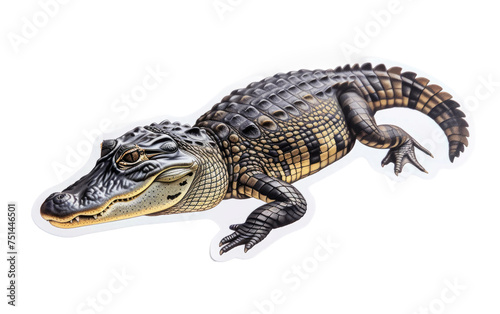 Sticker with an Alligator Design isolated on transparent Background