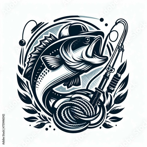 Big bass fish logo