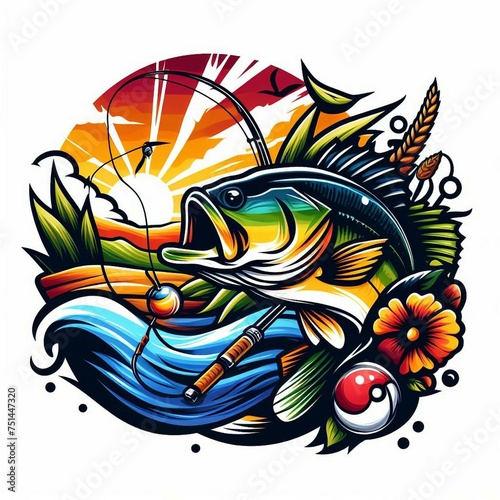 Big bass fish logo