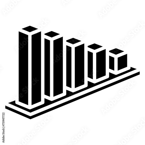 Bar Chart glyph icon  related to market and economy theme. use for modern concept  UI or UX kit  app  and web development.
