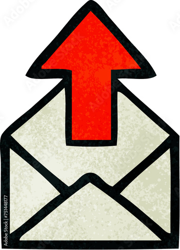 retro grunge texture cartoon email sign