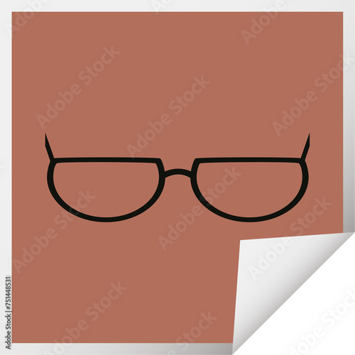 spectacles graphic square sticker
