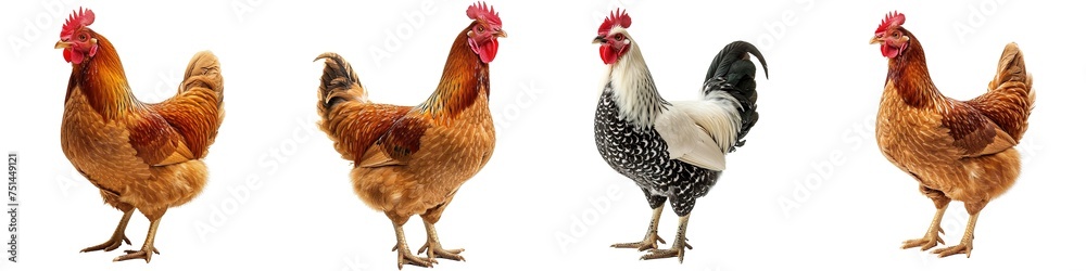 Fototapeta premium Set of chicken isolated on transparent background