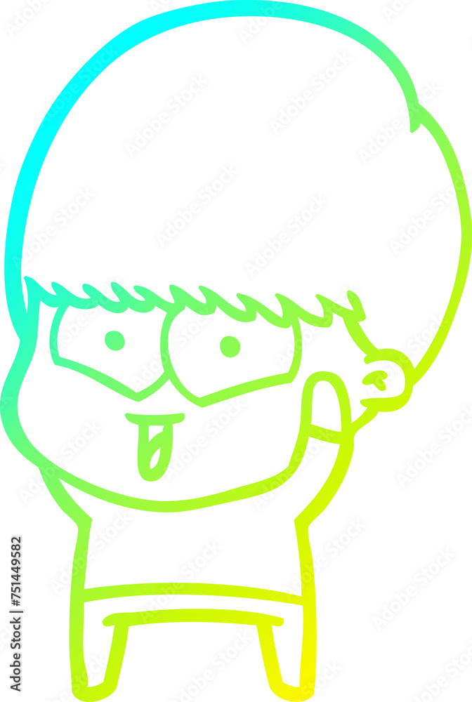 cold gradient line drawing cartoon happy boy cold gradient line drawing cartoon happy boy