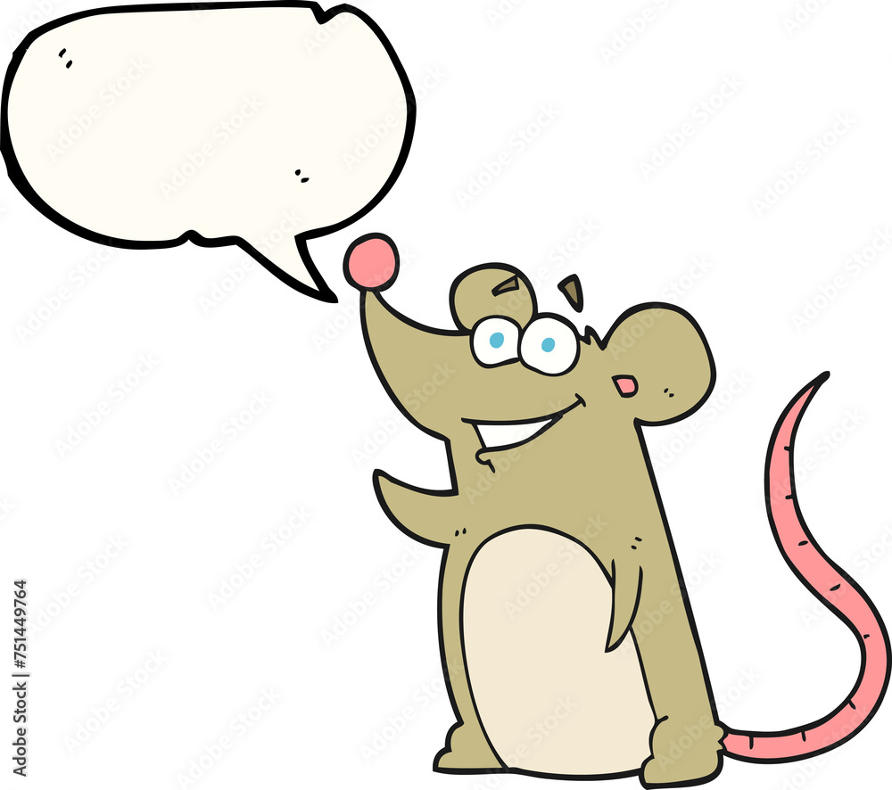 Obraz premium speech bubble cartoon mouse