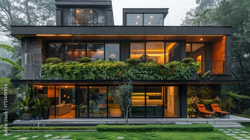 House Covered in Windows and Plants